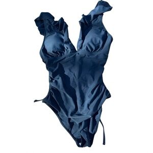 Cupshe Marine Blue Cut Out One-Piece Swimsuit